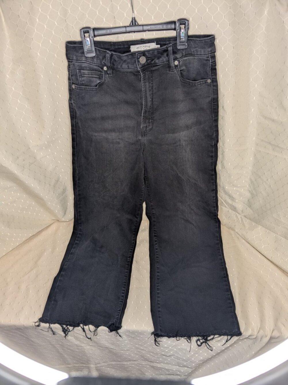 Black Hidden Straight Leg Jeans